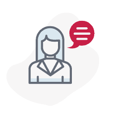 woman with speech bubble icon